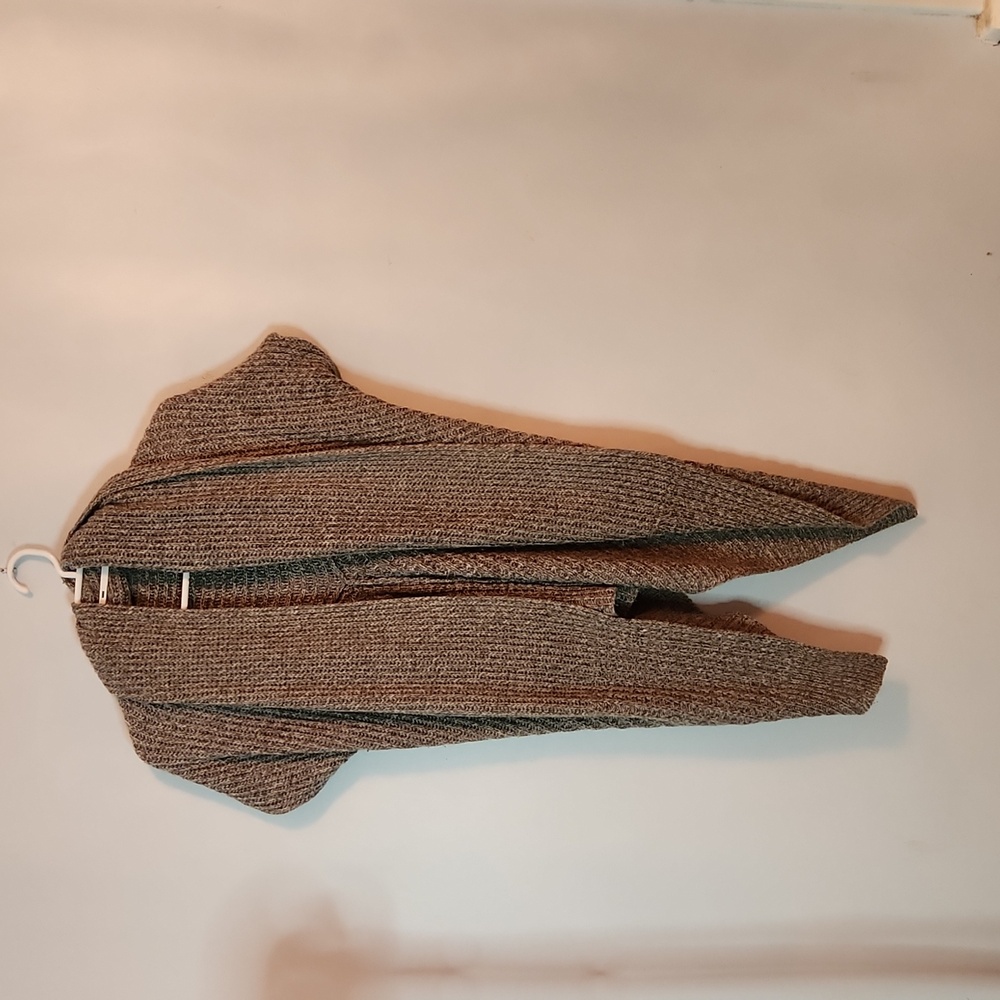 Zara gray and white knit open front cardigan